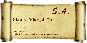 Sterk Adorján névjegykártya